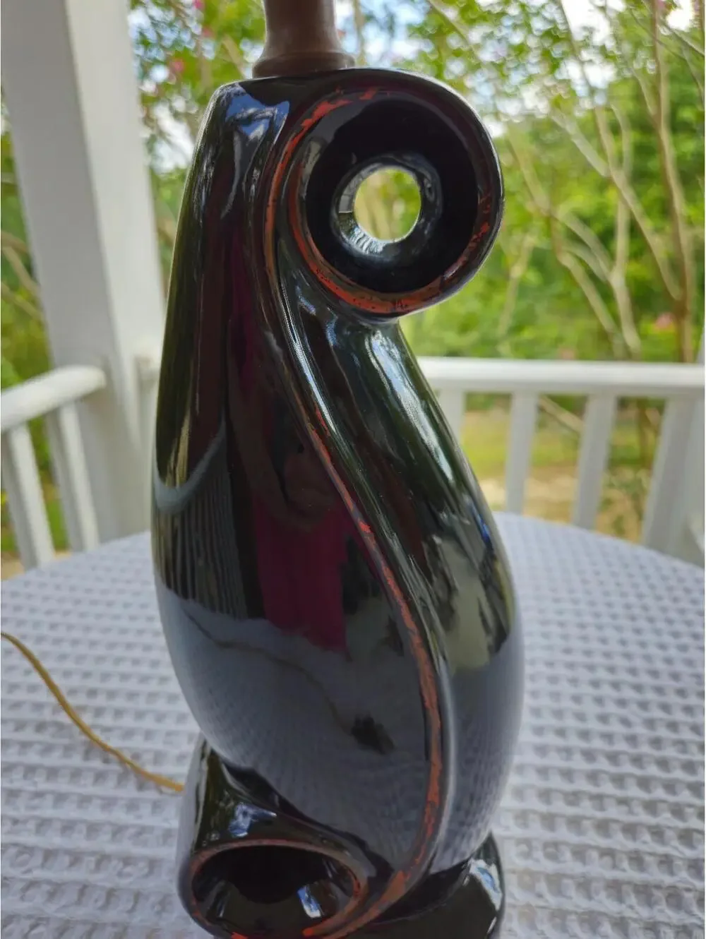 MCM Black Ceramic Table Lamp 5